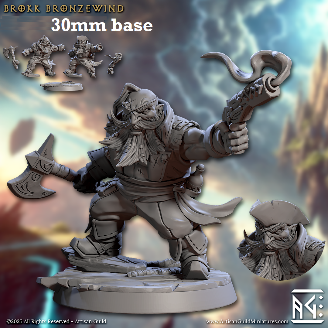 Brokk Bronzewind (Male Dwarf Pirate)