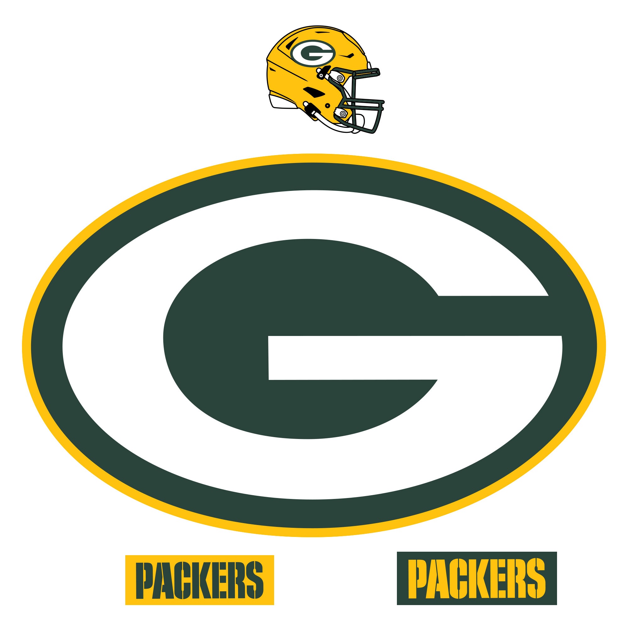 Green Bay Packers - RealBig Logo Collection - Official NFL - Reusable Vinyl Wall Decals