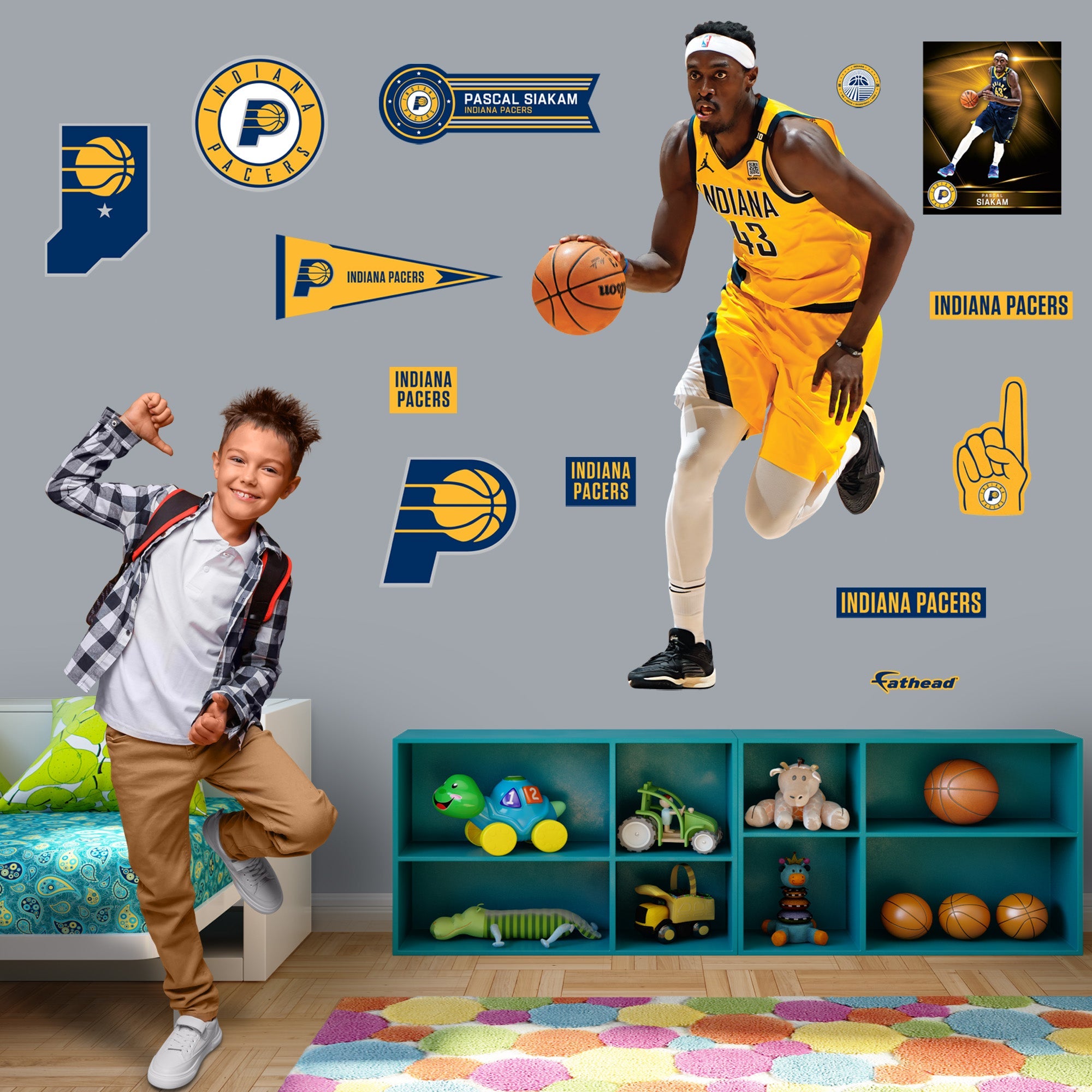 Pascal Siakam - RealBig Collection - Official NBA - Indiana Pacers - Reusable Vinyl Wall Decals