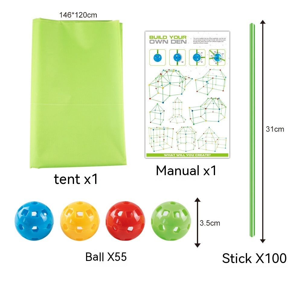 DIY Fort Building Kit โ Luminous Playhouse Tent Construction Set