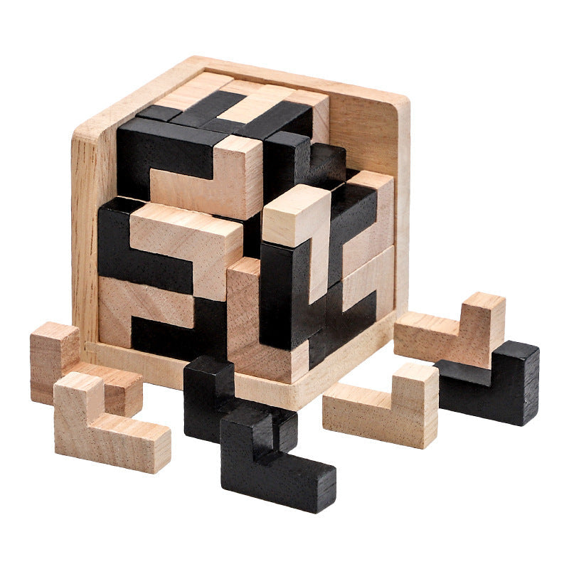 Wooden Kongming Lock Puzzle – Brain Teaser Luban Lock Educational Toy