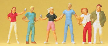 Preiser 14065 HO Scale Pedestrians -- Young Passers-By pkg(6)