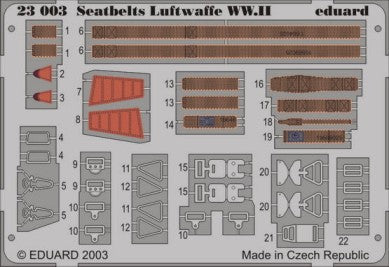 Eduard 23003 1/24 Aircraft- Luftwaffe WWII Seatbelts (Painted)