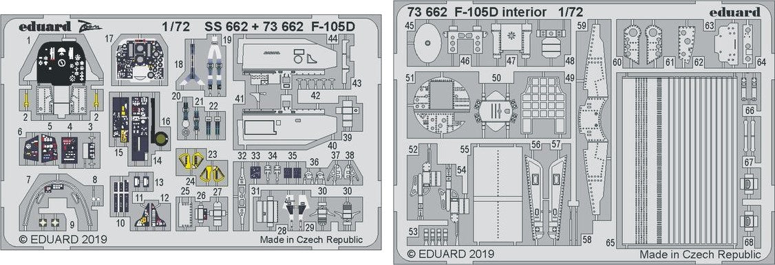 Eduard 73662 1/72 Aircraft- F105D Interior for TSM (Painted)
