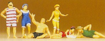 Preiser 12135 HO Scale 1900s Figures -- People Bathing