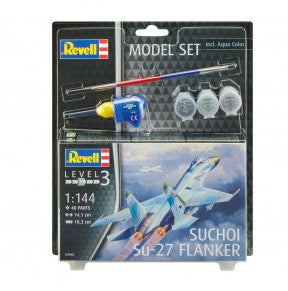 Revell 63948 1/144 SU27 Flanker Combat Jet Fighter w/paint & glue
