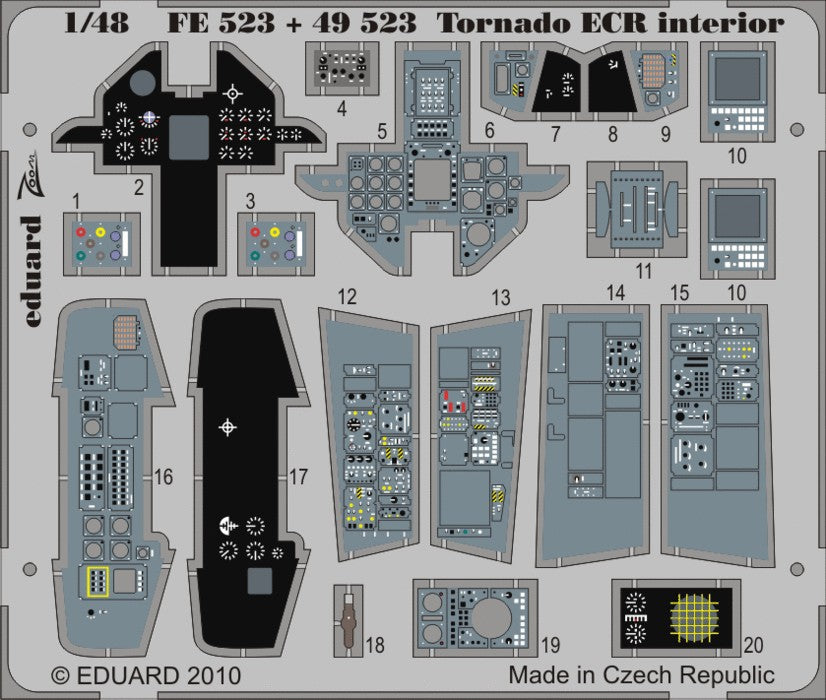 Eduard 49523 1/48 Aircraft- Tornado ECR Interior for HBO (Painted Self Adhesive)