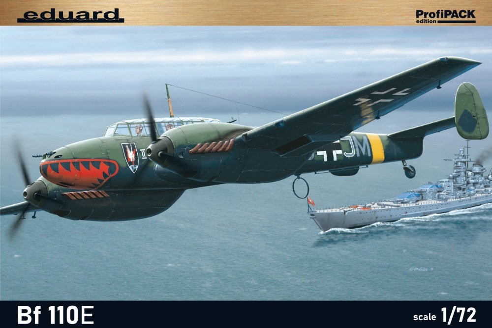 Eduard 7083 1/72 WWII Bf110E Heavy German Fighter (Profi-Pack Plastic Kit)