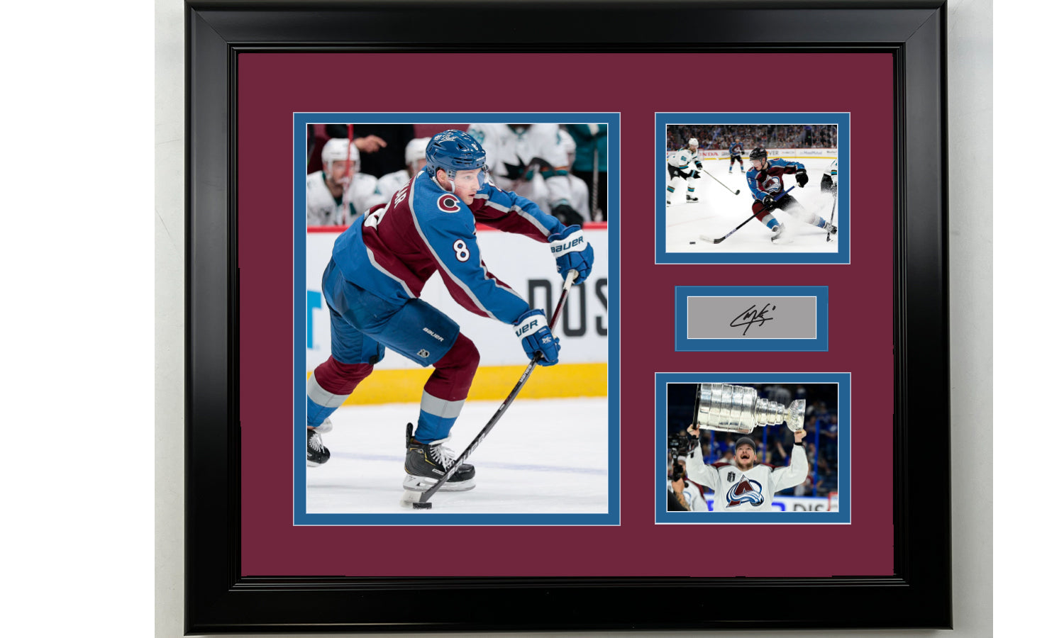 Framed Cale Makar Colorado Avalanche Facsimile Laser Engraved Signature Hockey 14x11 3 Photo Collage