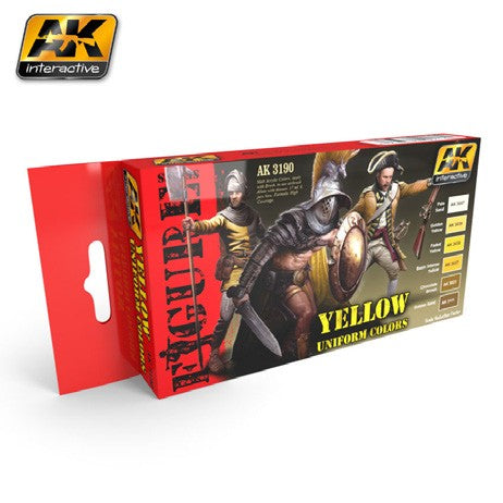 AK Interactive 3190 Figure Series: Yellow Uniform Colors Acrylic Paint Set (6 Co