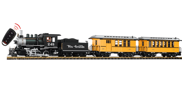 PIKO 38112 G Scale D&RGW Pass R/C Starter Set w/Sound, 120V