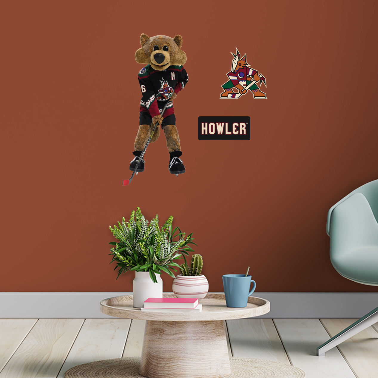 Howler Mascot - RealBig Collection - Official NHL - Arizona Coyotes - Reusable Vinyl Wall Decals