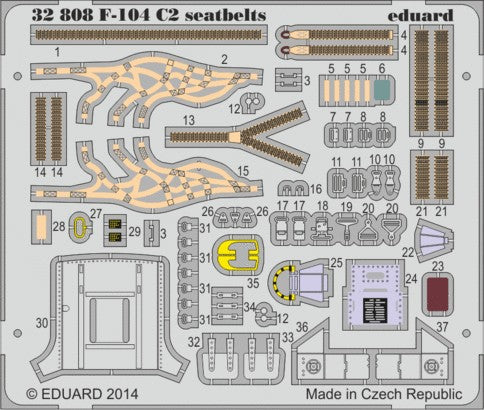 Eduard 32808 1/32 Aircraft- F104C2 Seatbelts for ITA (Painted)