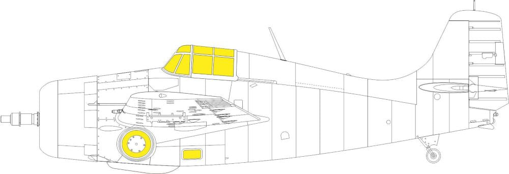 Eduard EX984 1/48 Mask Aircraft- F4F3 Weekend for EDU
