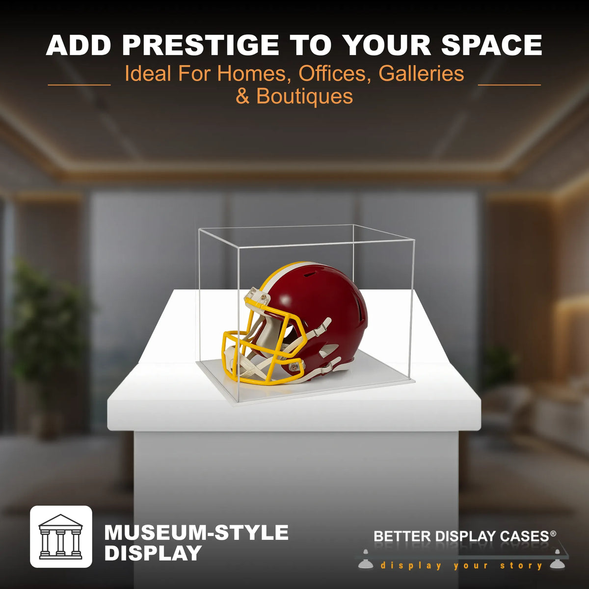 Versatile Acrylic Display Cases with Double Sheet Base with Clear Case