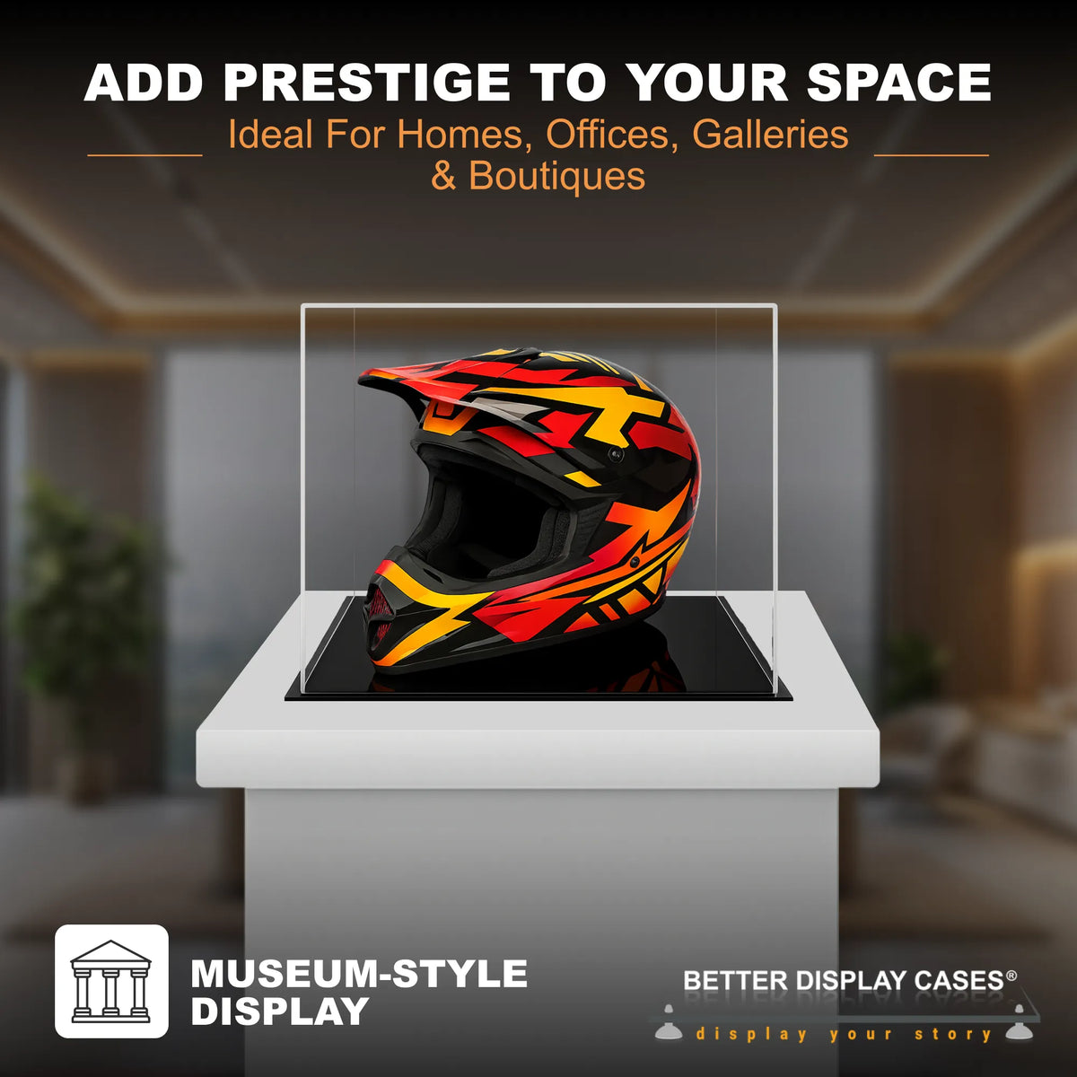 Versatile Acrylic Display Cases with Double Sheet Base with Clear Case
