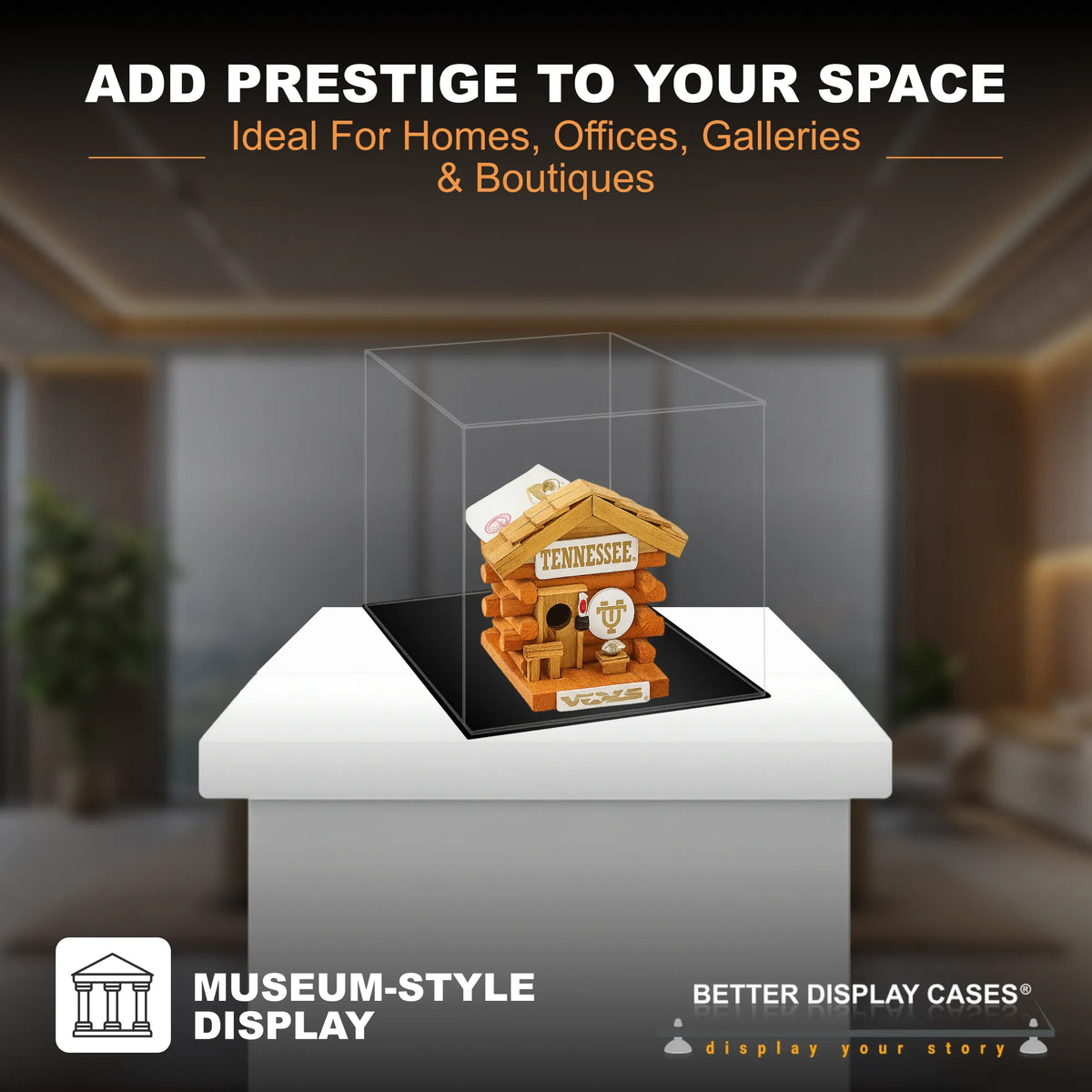 Versatile Acrylic Display Cases with Double Sheet Base with Clear Case
