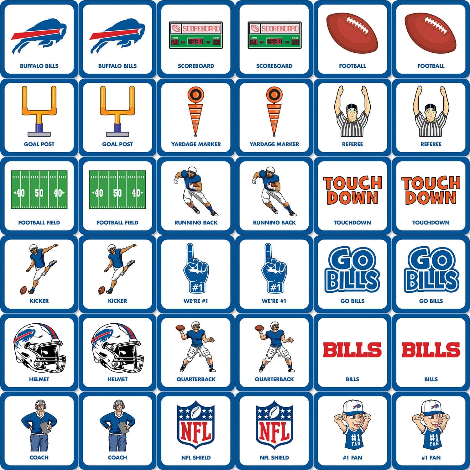 Buffalo Bills Matching Game