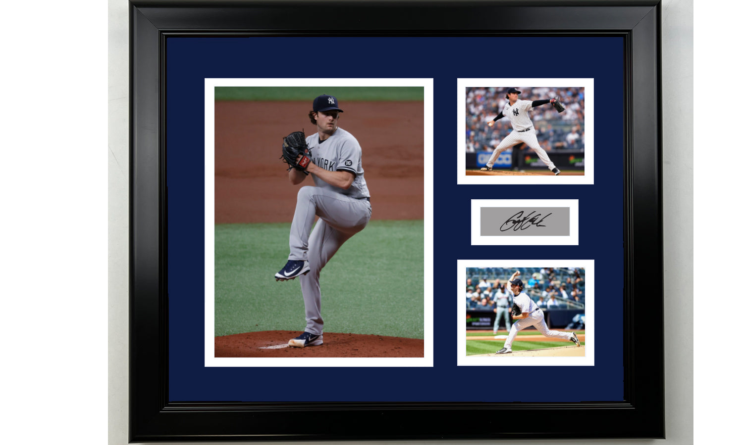 Framed Gerrit Cole New York Yankees Facsimile Laser Engraved Signature Baseball 14x11 3 Photo Collage