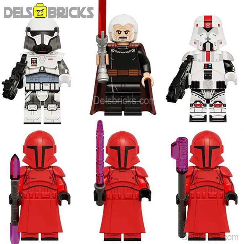 Count Dooku Set of 6 Lego Star Wars Minifigures Custom Toys