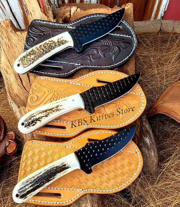 Custom Ranch Cowboy Knives with Antler Horn Handle