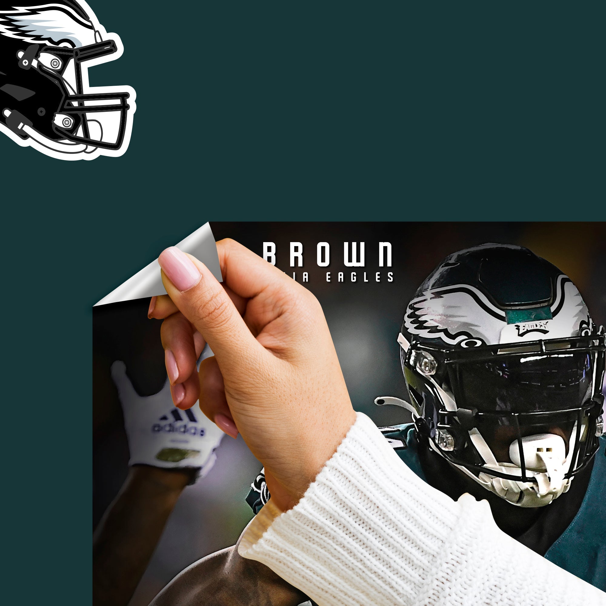 A.J. Brown - RealBig Collection - Official NFL - Philadelphia Eagles - Reusable Vinyl Wall Decals
