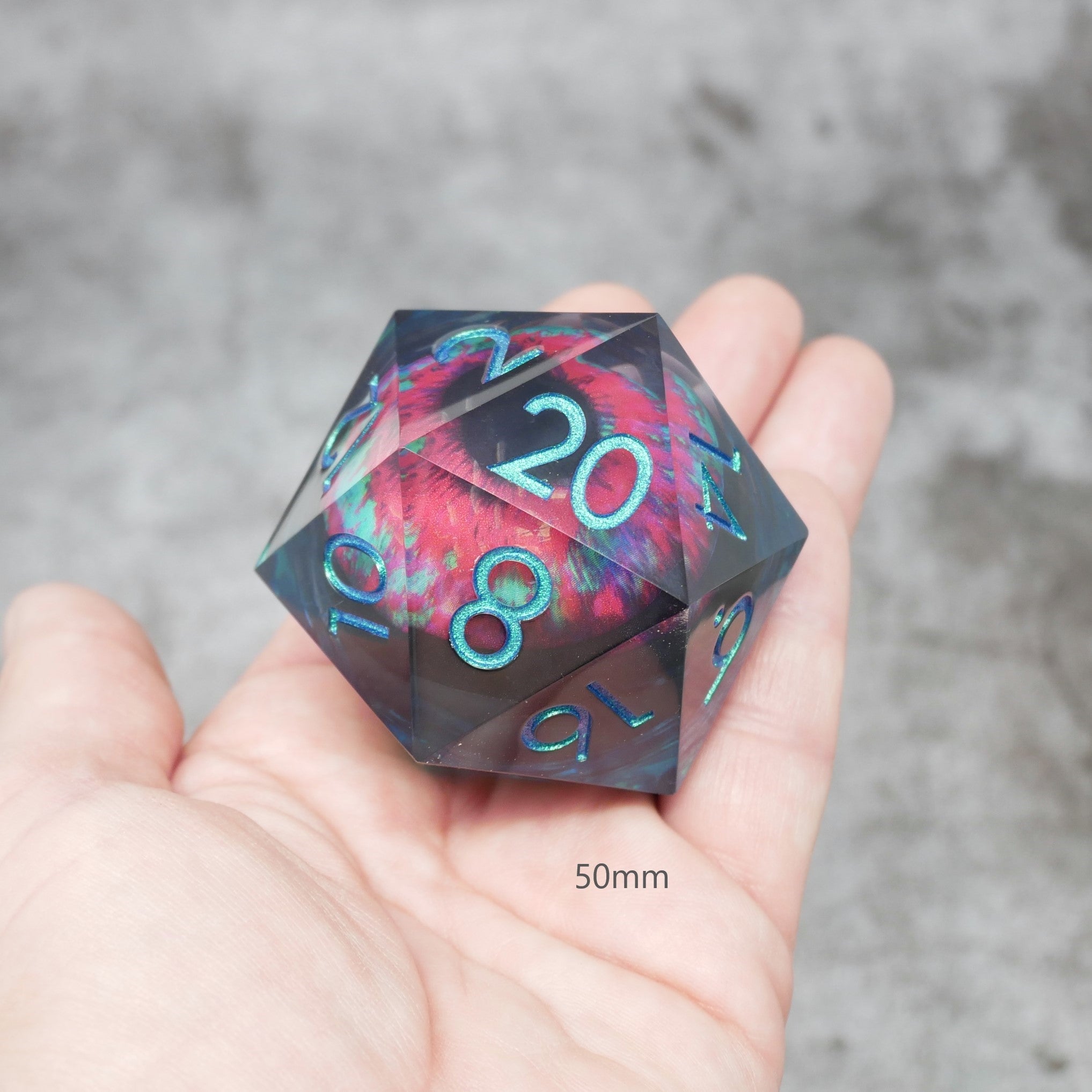 Cthulhu's Eye | Giant D20 Moving Eye DnD Dice | Acrylic RPG Gaming Dice
