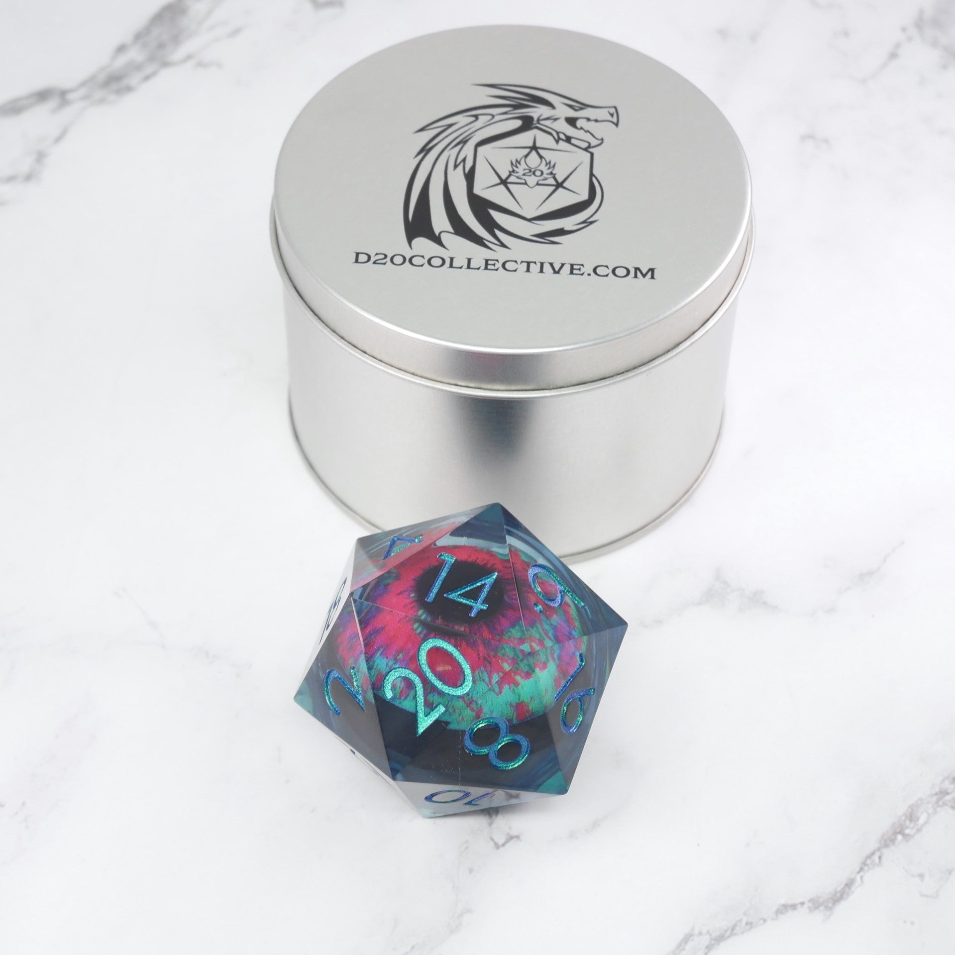 Cthulhu's Eye | Giant D20 Moving Eye DnD Dice | Acrylic RPG Gaming Dice