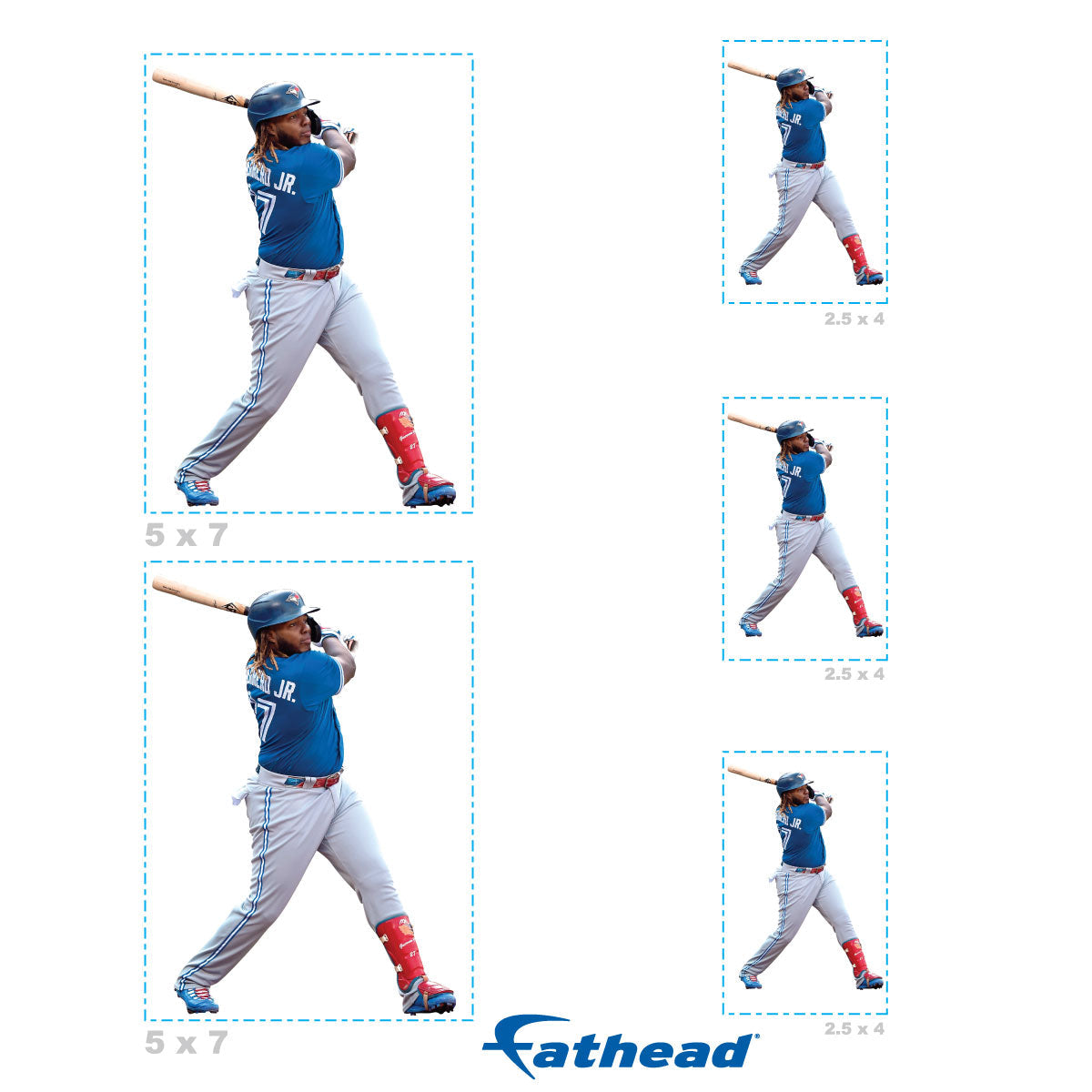 Vladimir Guerrero Jr. - 5 Player Minis (Mixed Sizes) - Official MLB - Toronto Blue Jays - Reusable Vinyl Decals
