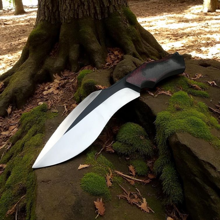 Bushcraft Knife – 5 mm Blade & Red Micarta Handle