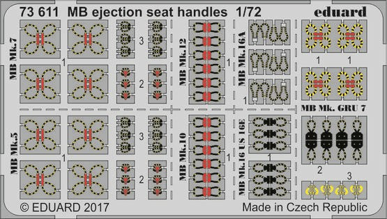 Eduard 73611 1/72 Aircraft- MB Ejection Seat Handles (Painted)