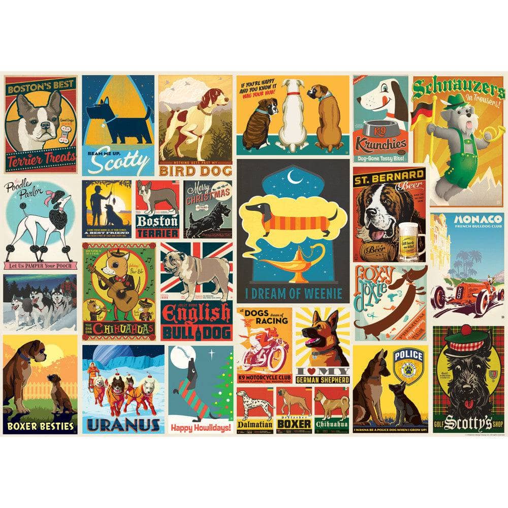 Vintage Posters - Dog Lovers 1000 Piece Jigsaw Puzzle