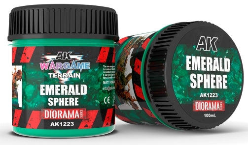AK Interactive 1223 Wargame Terrain: Emerald Sphere Texture Acrylic 100ml Bottle