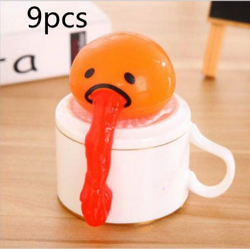 Funny Vomiting Egg Yolk Toy – Stress Relief Squishy Prank Gift