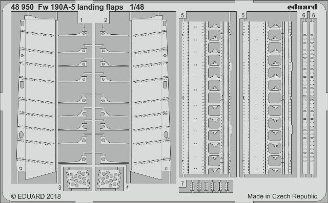 Eduard 48950 1/48 Aircraft- Fw190A5 Landing Flaps for EDU (D)