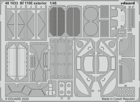 Eduard 481033 1/48 Aircraft- Bf110E Exterior for DML