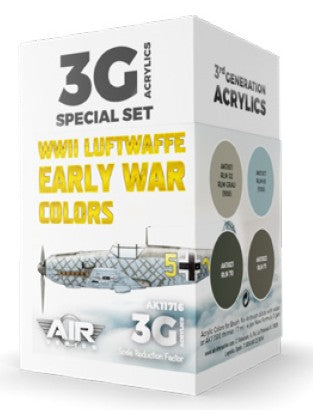 AK Interactive 11716 Air Series: WWII Luftwaffe Early War Aircraft 3G Acrylic Pa