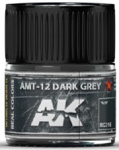 AK Interactive RC318 Real Colors: AMT12 Dark Grey Acrylic Lacquer Paint 10ml Bottle