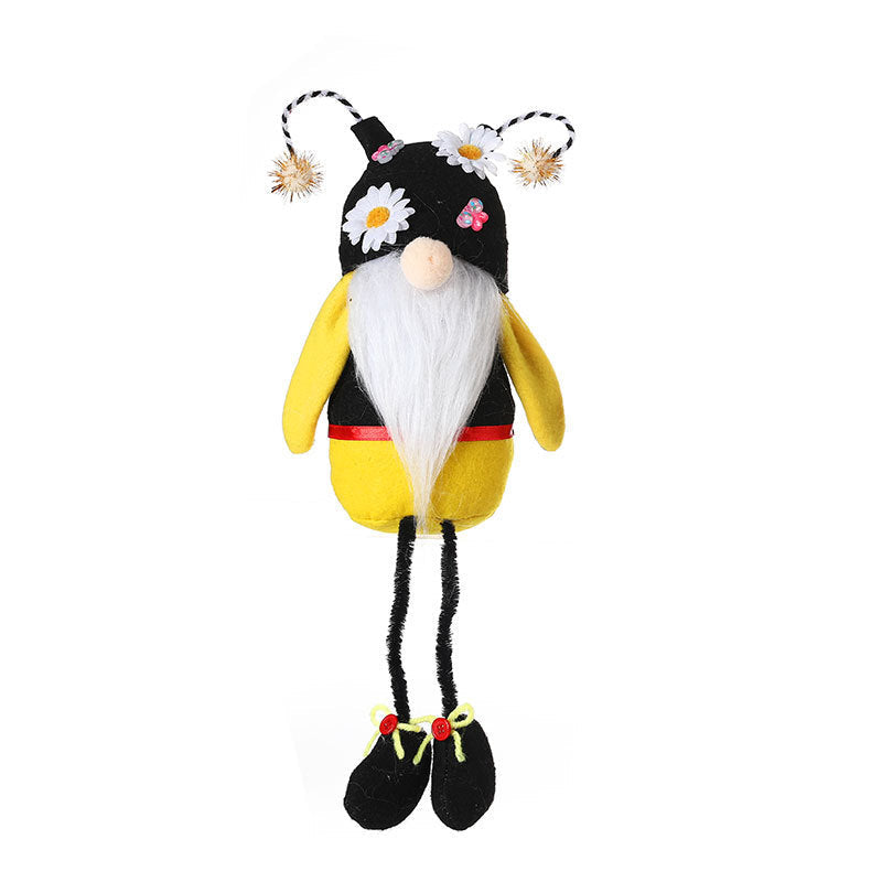 Bee-Themed Faceless Doll – Decorative Plush Toy with Long Legs