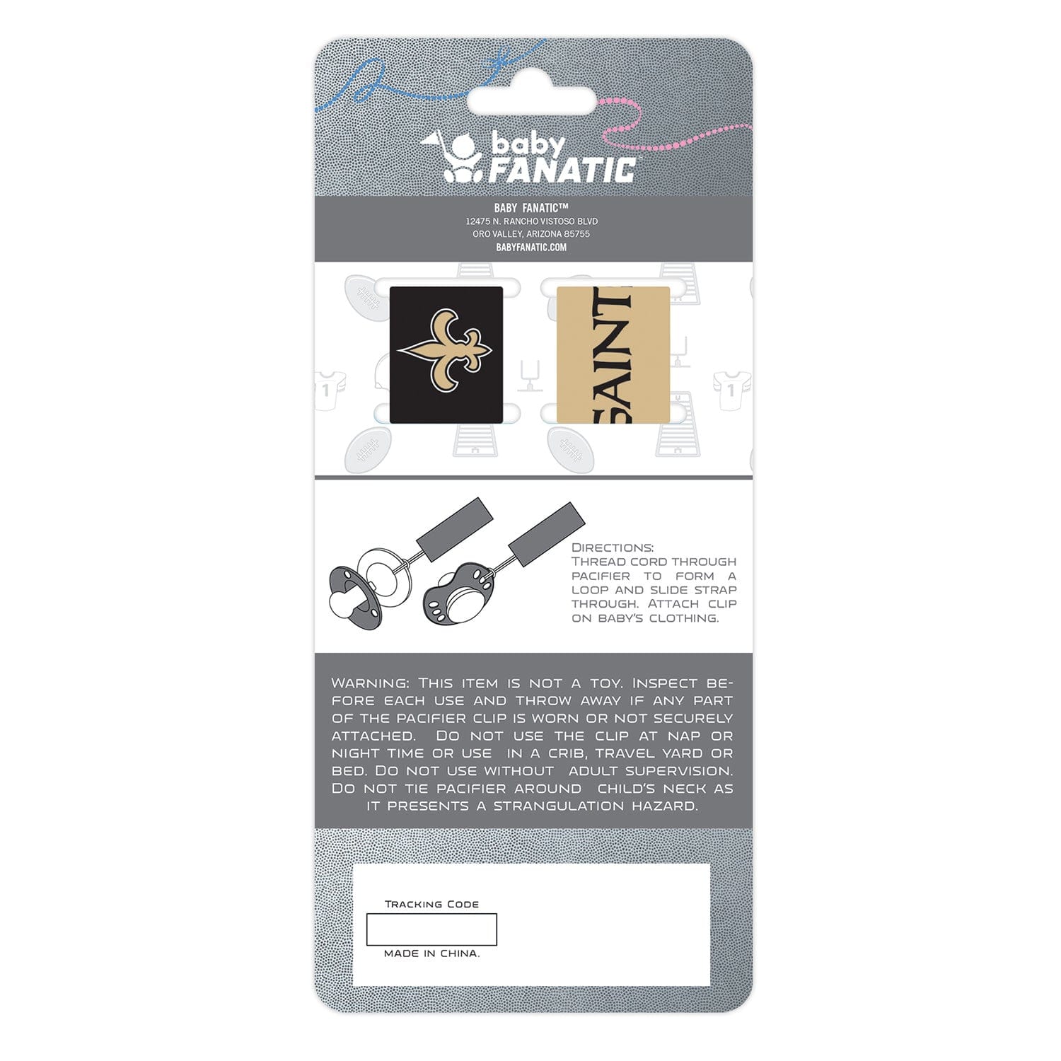 New Orleans Saints - Pacifier Clip 2-Pack