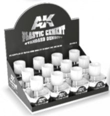 AK Interactive 12012 Plastic Cement Standard Density 40ml Bottles Display (12/Bx)