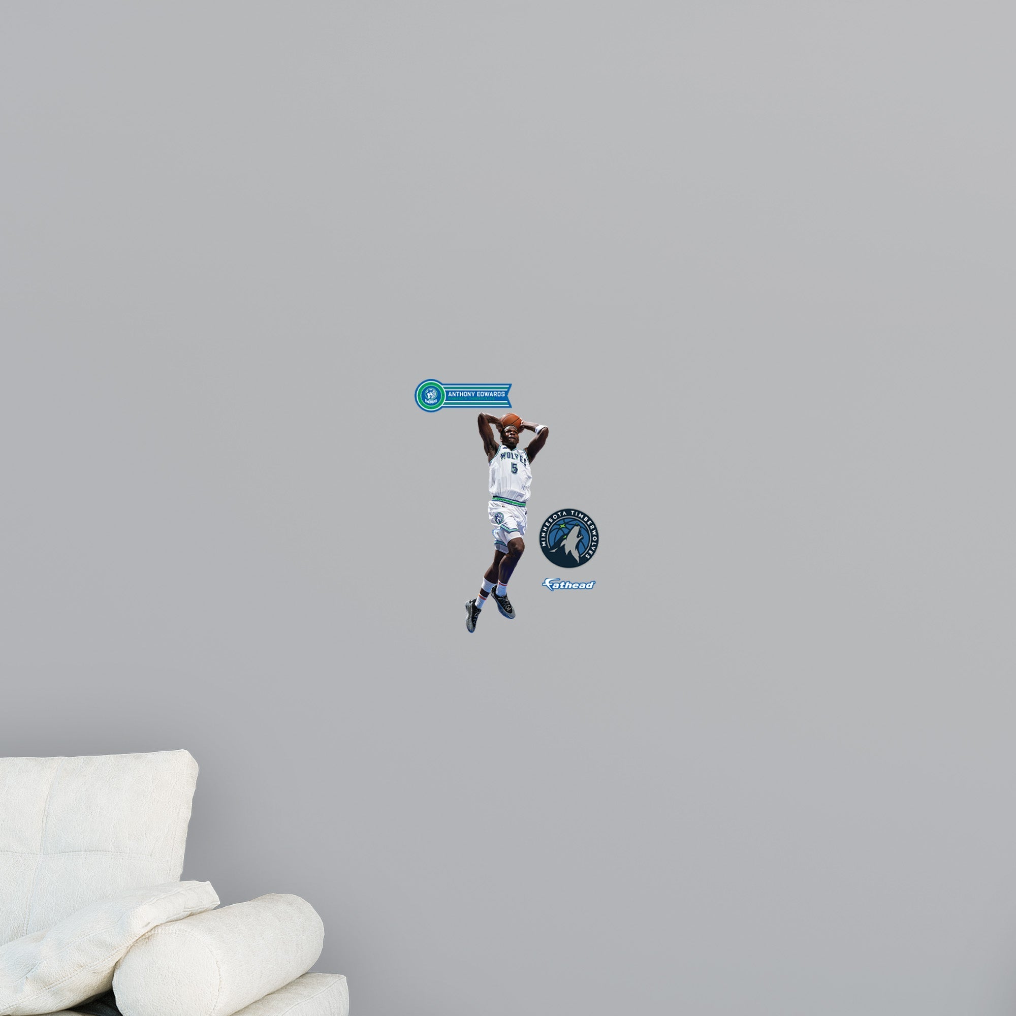 Anthony Edwards Dunk - RealBig Collection - Official NBA - Minnesota Timberwolves - Reusable Vinyl Wall Decals