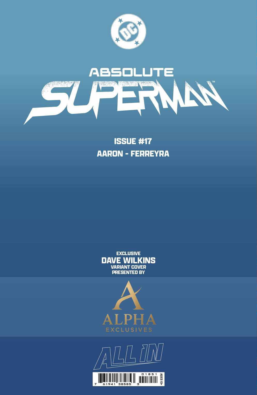 Absolute Superman #18 DAVE WILKINS Exclusive Trade Dress
