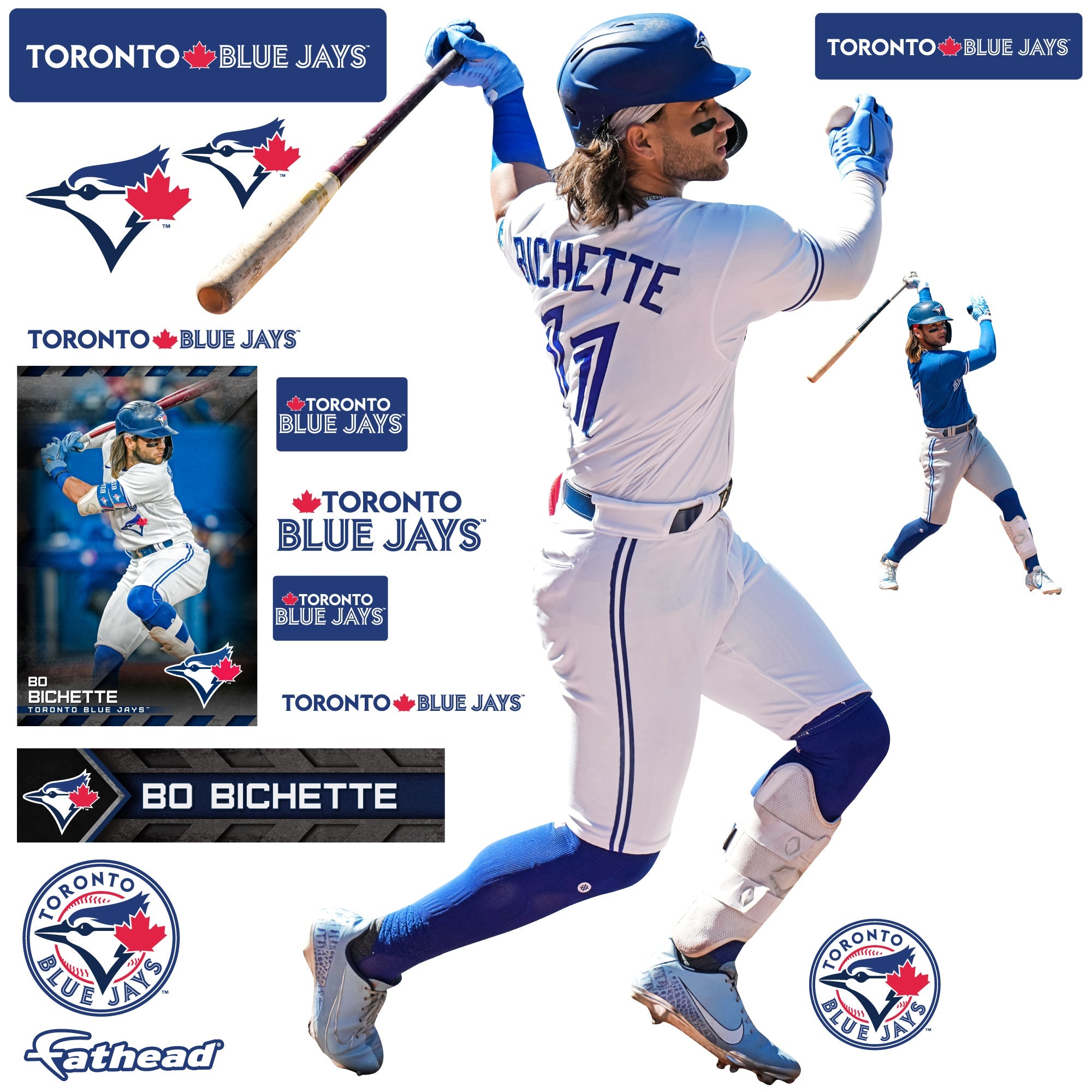 Bo Bichette - RealBig Collection - Official MLB - Toronto Blue Jays - Reusable Vinyl Wall Decals
