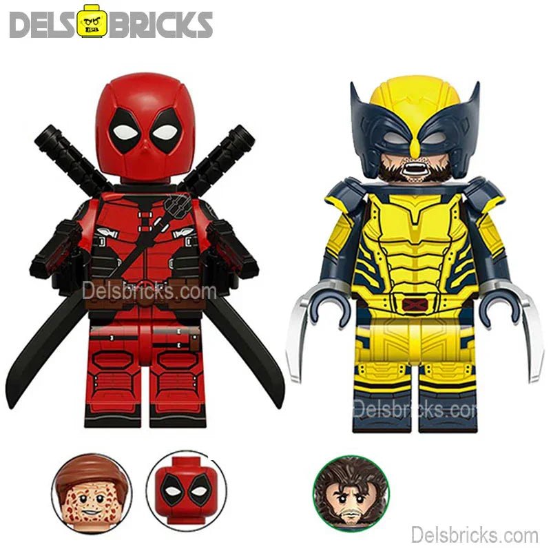 Deadpool  & Wolverine SET OF 2 Marvel MCU Lego Minifigures Custom Toys 2