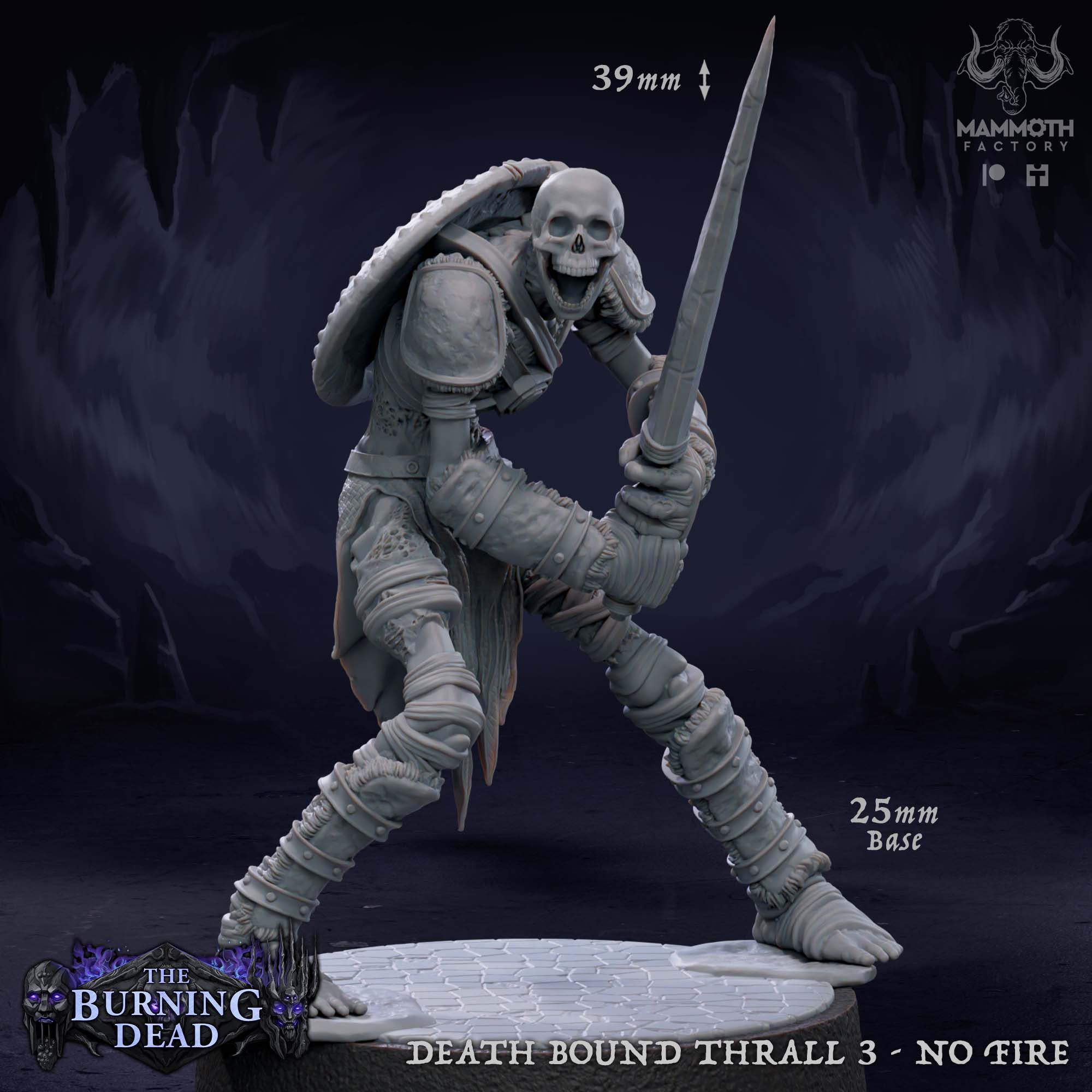 Death Bound Thrall: Sculpt 3 (Skeleton Warrior, Regular or On Fire)