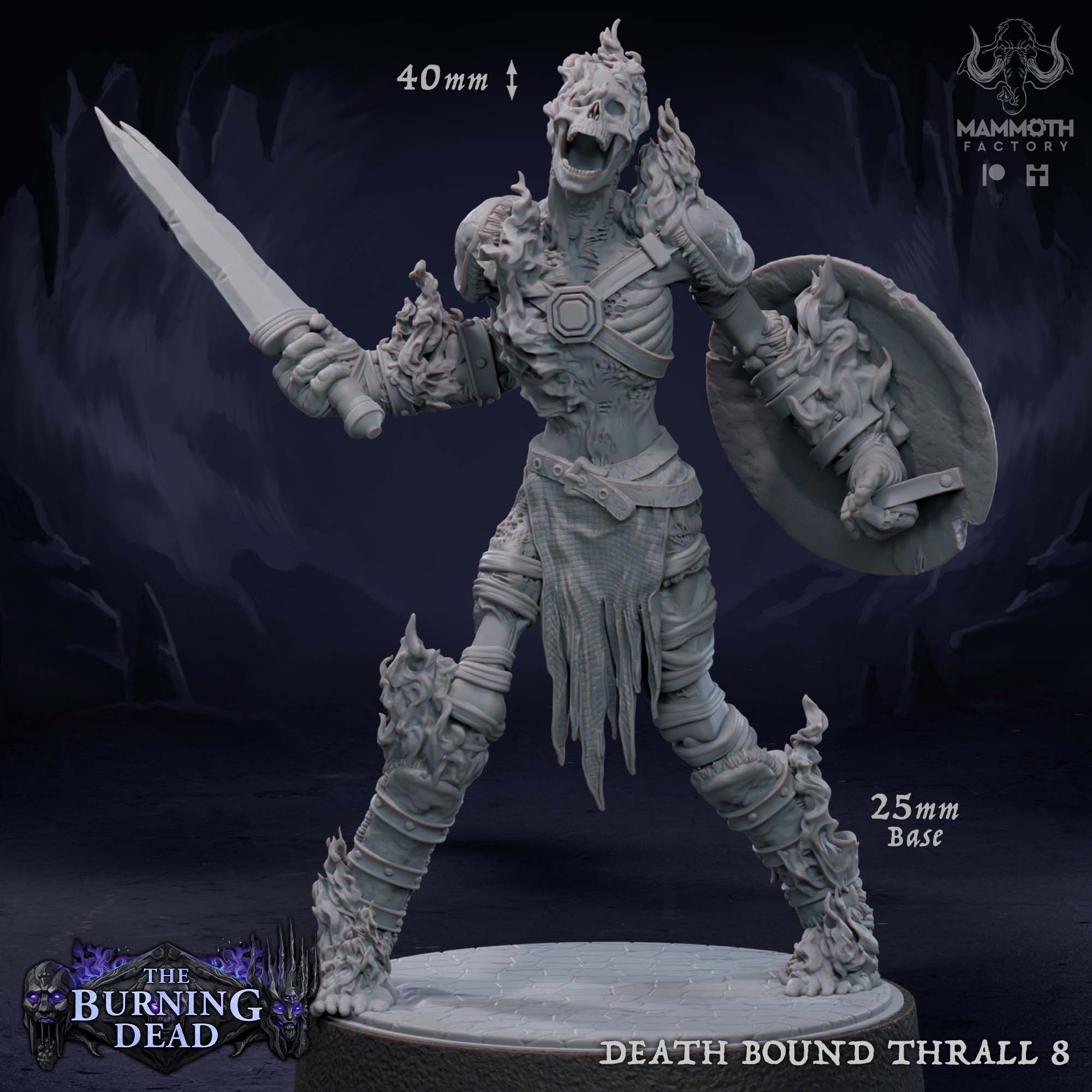 Death Bound Thrall: Sculpt 8 (Skeleton Warrior, Regular or On Fire)