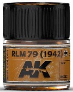 AK Interactive RC283 Real Colors: RLM79 1942 Brown Acrylic Lacquer Paint 10ml Bottle