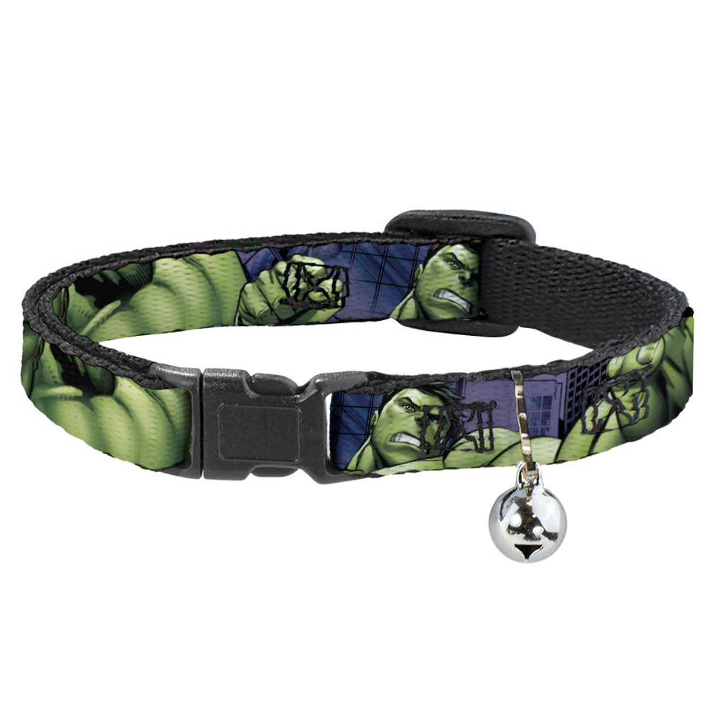 MARVEL AVENGERS Cat Collar Breakaway - Marvel Hulk CLOSE-UP Poses