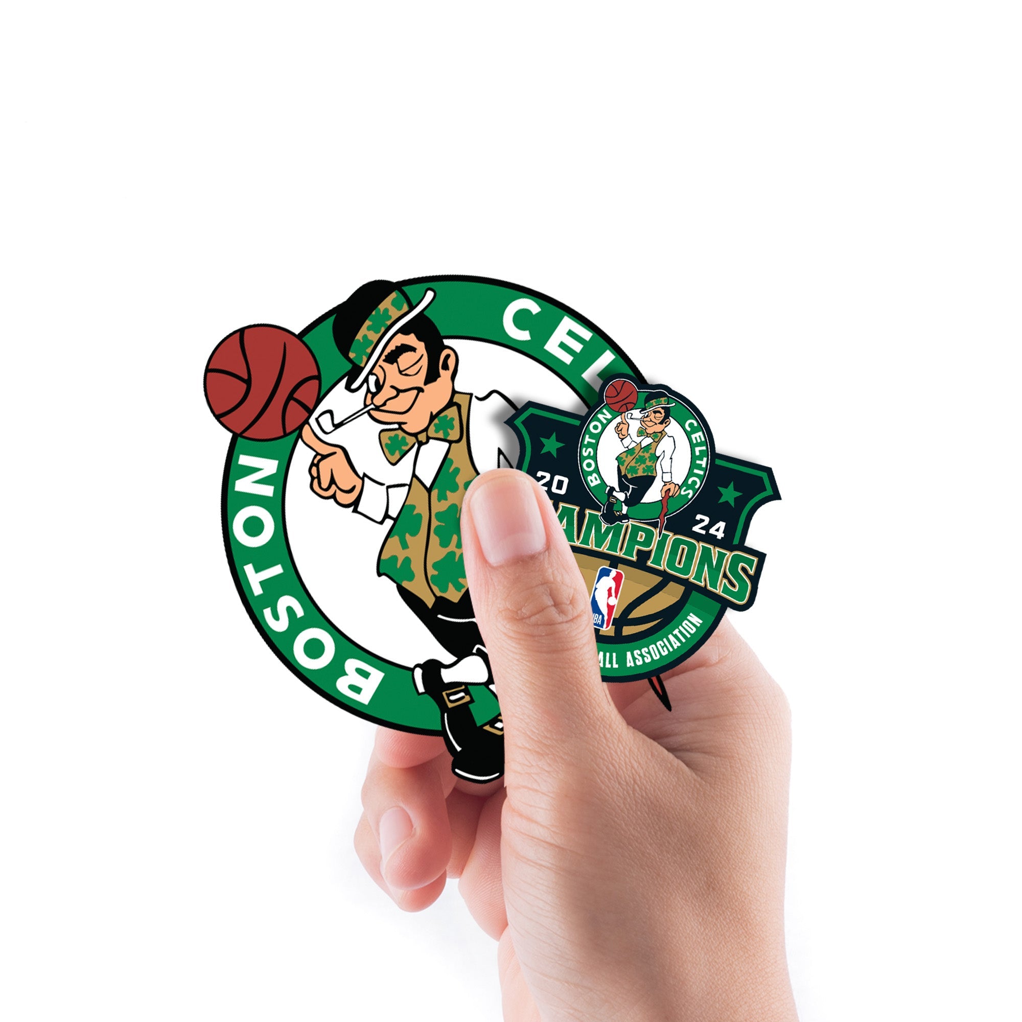 Boston Celtics - 5 Champions Logo Minis (Mixed Sizes) - Official NBA - Reusable Vinyl Decals